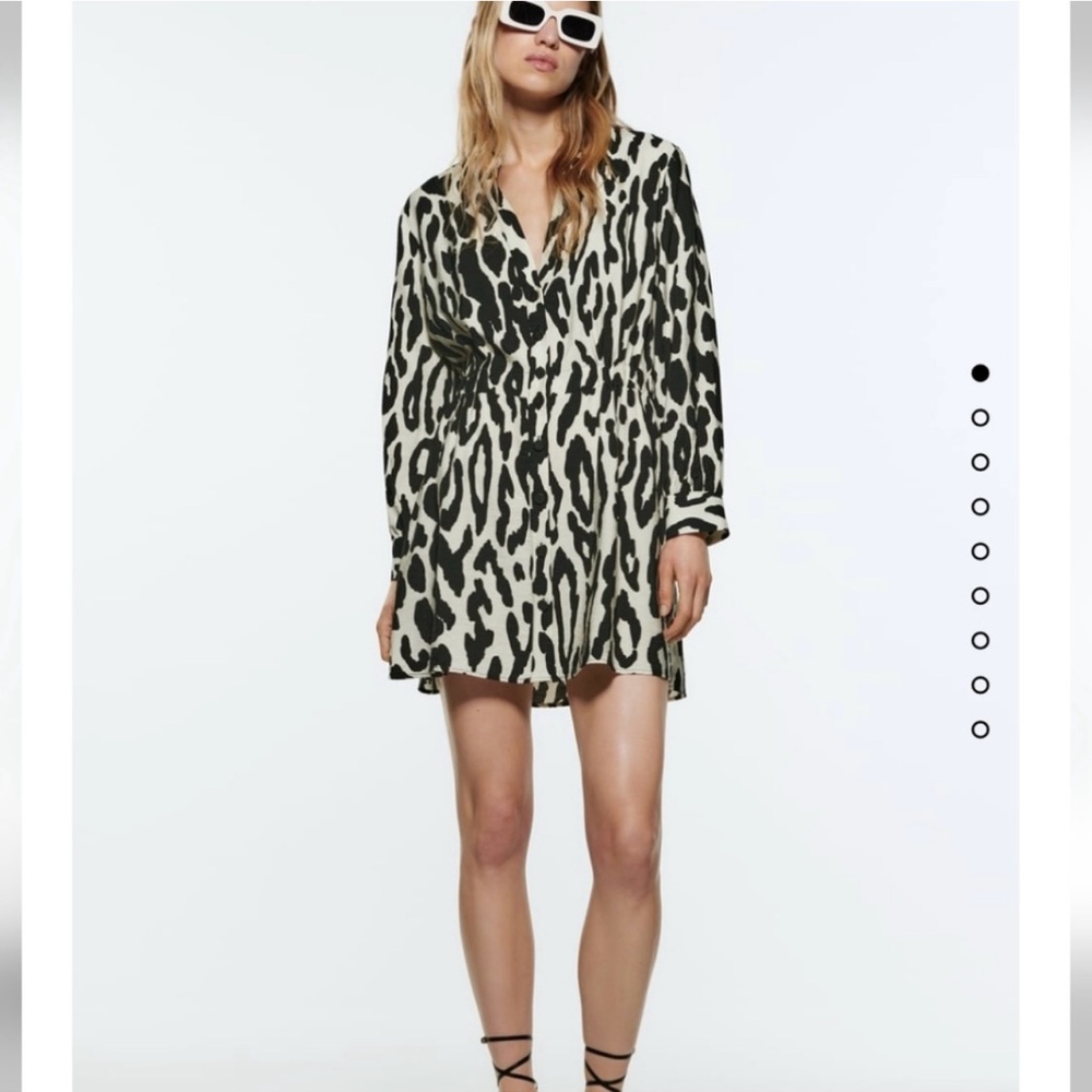 Zara animal print shirt dress size small